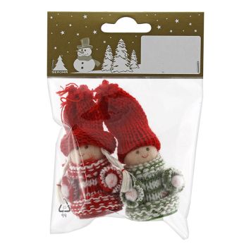 TOMTENISSE 7,5CM RÖD/GRÅ 2-PACK