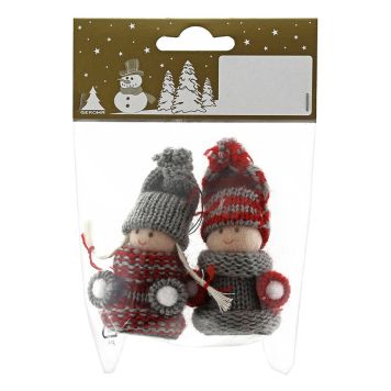 TOMTENISSE FILT 7,5CM GRÅ/RÖD 2-PACK