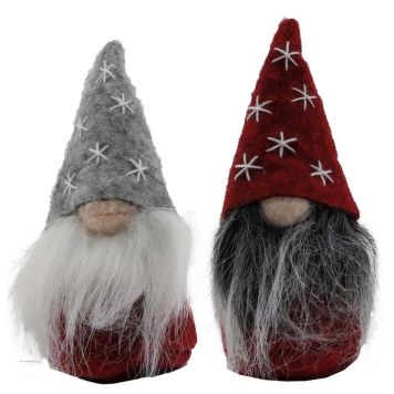 TOMTE 10CM GRÅ/RÖD 