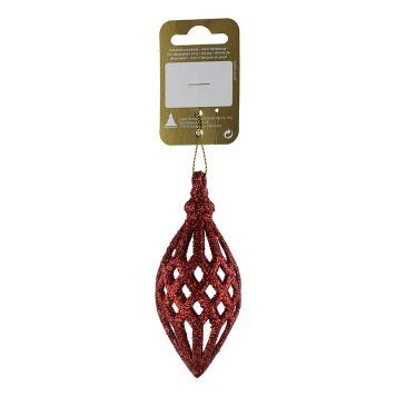 JULGRANSDEKORATION DROPPE 4,5X11CM RÖD