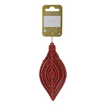 JULGRANSDEKORATION DROPPE 6X12CM RÖD