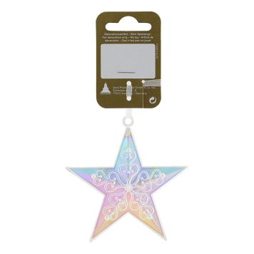 JULGRANSDEKORATION STJÄRNA 8X8CM ROSA