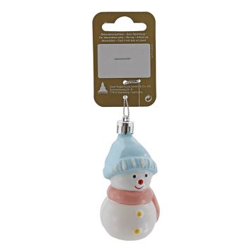 JULGRANSDEKORATION SNÖGUBBE 4X8CM VIT/LJUBLÅ