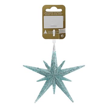 JULGRANSDEKORATION STJÄRNA GLITTER Ø11CM LJUSBLÅ