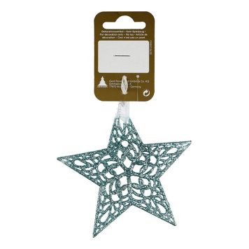 JULGRANSDEKORATION STJÄRNA GLITTER Ø10CM LJUSBLÅ