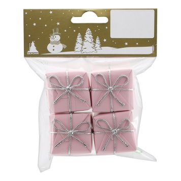 PRESENTER 3,2X3,2CM ROSA/SILVER 4-PACK