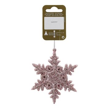 JULGRANSDEKORATION SNÖFLINGA GLIITTER Ø9CM ROSA