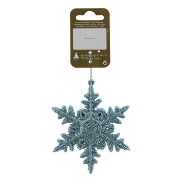 JULGRANSDEKORATION SNÖFLINGA GLITTER Ø9CM LJUSBLÅ