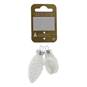 JULGRANSDEKORATION DROPPE OCH STJÄRNA 5,5X2,5CM VIT 