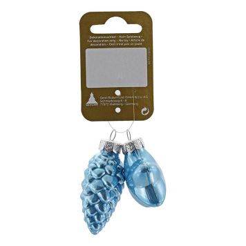 JULGRANSDEKORATION DROPPE OCH STJÄRNA 5,5X2,5CM LJUSBLÅ