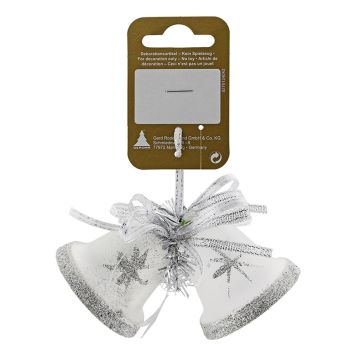 JULGRANSDEKORATION KLOCKOR 9X5CM VIT/SILVER