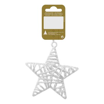 JU LGRANSDEKORATION STJÄRNA GLITTER Ø10CM VIT