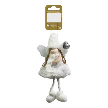 JULGRANSDEKORATION ÄNGEL 17CM VIT