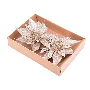 JULBLOMMA 15CM GULD 2-PACK