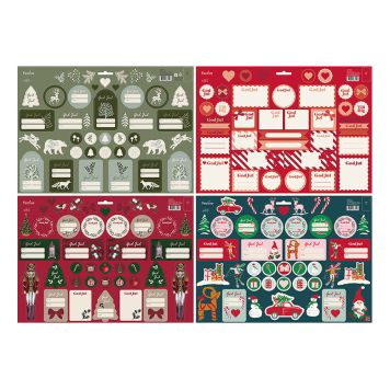 JULETIKETTER FLERFÄRGAD 80-PACK