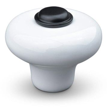 KNOPP THEOFILS VERNA Ø36MM PORSLIN/ MATT SVART