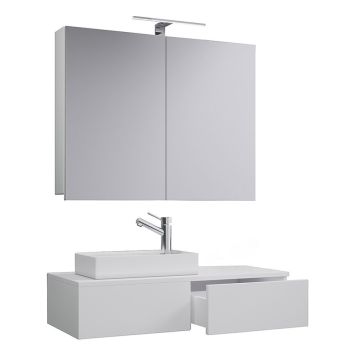 BADRUMSMÖBEL VCM GUDAS SPEGELSKÅP 85CM VIT