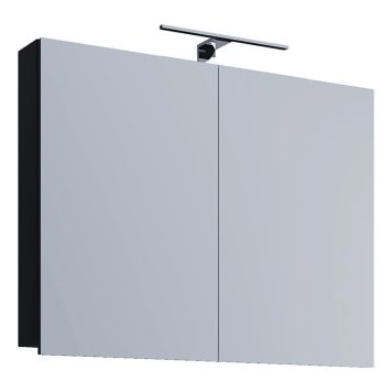 SPEGELSKÅP VCM VCB 1 LEDBELYSNING 80CM SVART