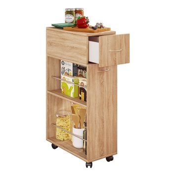 KÖKSVAGN VCM TUSAL MED LÅDA 25X85CM SONOMA-EK