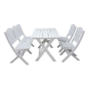 MATGRUPP BALTIC GARDEN VISBY BORD+1 SOFFA+2 STOLAR VIT