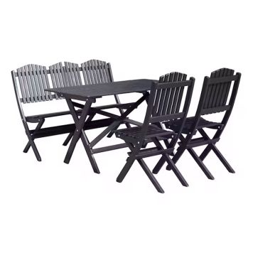 MATGRUPP BALTIC GARDEN VISBY BORD+1 SOFFA+2 STOLAR SVART