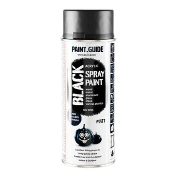 SPRAYFÄRG PAINT.GUIDE RAL 9005 AKRYLFÄRG MATT SVART 400ML