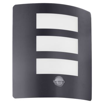 VÄGGLAMPA EGLO RASCINO SENSOR E27 IP44 SVART