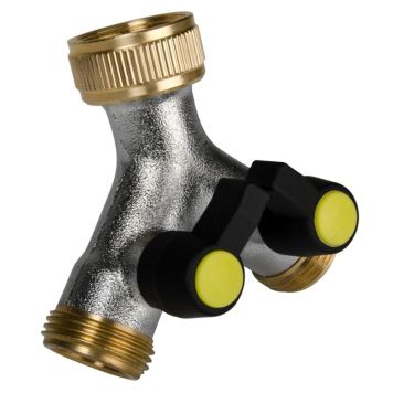 TVÅVÄGSFÖRDELARE GELIA MED KULVENTIL 2X3/4"