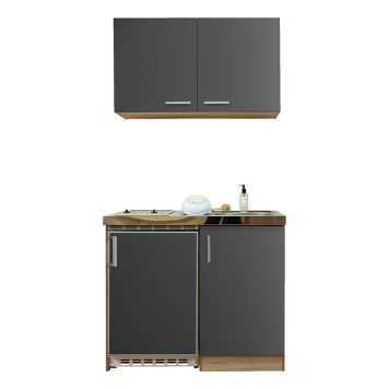 PENTRY RESPEKTA LEVIN MED GLASKERAMIKHÄLL VÄGGSKÅP 100CM EK GROVSÅGAD/GRÅ