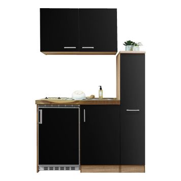 PENTRY RESPEKTA LEVIN MED GLASKERAMIKHÄLL VÄGGSKÅP APOTEKARSKÅP 130CM EK GROVSÅGAD/SVART