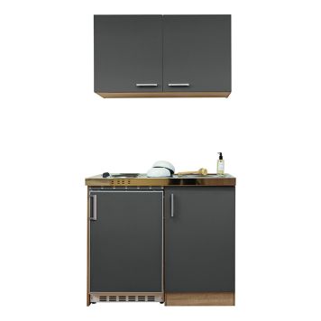 PENTRY RESPEKTA LEVIN MED ROSTFRI HÄLL VÄGGSKÅP 100CM EK GROVSÅGAD/GRÅ