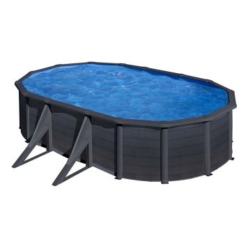 POOL GRE OVAL 500X300X120CM SVART GRAFIT