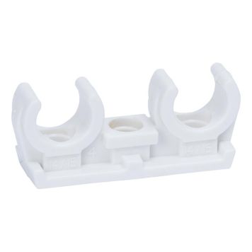 RÖRKLAMMER GELIA DUBBEL VIT 2X15MM 2ST/FRP/FRP