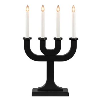 ADVENTSLJUSSTAKE KONSTSMIDE 4L TRÄ SVART