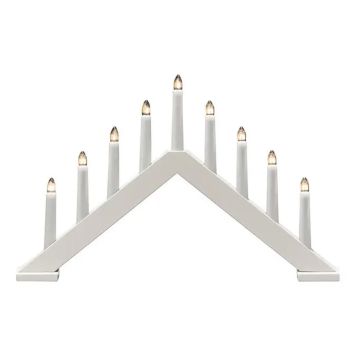 ADVENTSLJUSSTAKE KONSTSMIDE 9L TRÄ MATT VIT