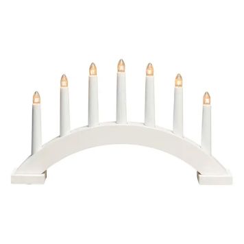 ADVENTSLJUSSTAKE KONSTSMIDE 7L TRÄ VIT