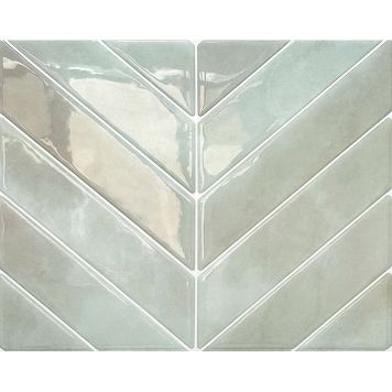 KAKELDEKOR PEEL & STICK CHEVRON 29X23CM GRÖN