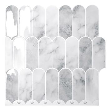 KAKELDEKOR PEEL & STICK FEATHERS 30X30CM LJUSGRÅ