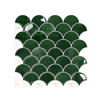 KAKELDEKOR PEEL & STICK SCALES 30X30CM MÖRKGRÖN