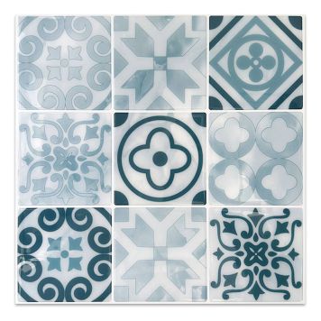 KAKELDEKOR PEEL & STICK RETRO 30X30CM BLÅ