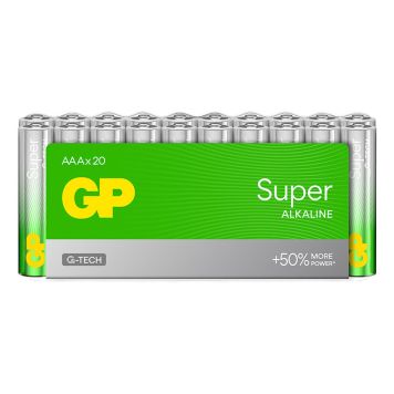 BATTERI GP BATTERIES SUPER ALKALINE LR03 AAA 20-PACK