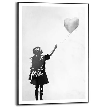 TAVLA REINDERS BALLOON GIRL SLIM FRAME 50X70CM SVART