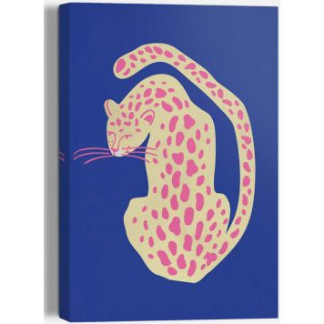 TAVLA REINDERS BLUE PINK CAT CANVAS 20X30CM