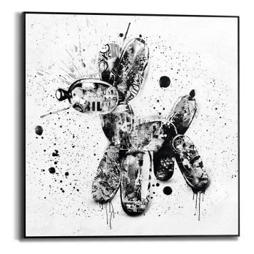 TAVLA REINDERS STREETART DOG SLIM FRAME 50X50CM SVART