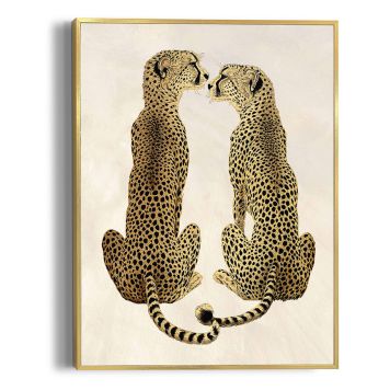 TAVLA REINDERS LOVING CHEETAS SLIM FRAME 30X40CM GULD