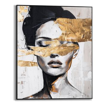TAVLA REINDERS STYLISH LADY GOLD SLIM FRAME 40X50CM SVART