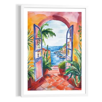 TAVLA REINDERS BALCONY DOORS MODERN FRAME 50X70CM VIT