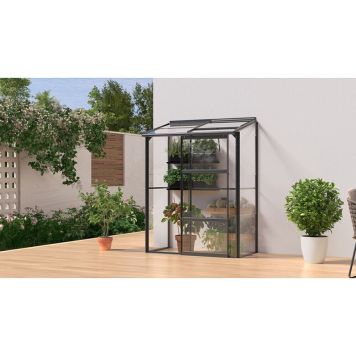 VÄXTHUS GARDOL SVART ALUMINIUM/GLAS 0,9M²