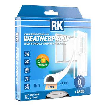 TÄTNINGSLIST FÖNSTER D-PROFIL VIT 6M