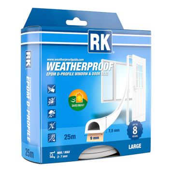 TÄTNINGSLIST FÖNSTER D-PROFIL VIT 25M